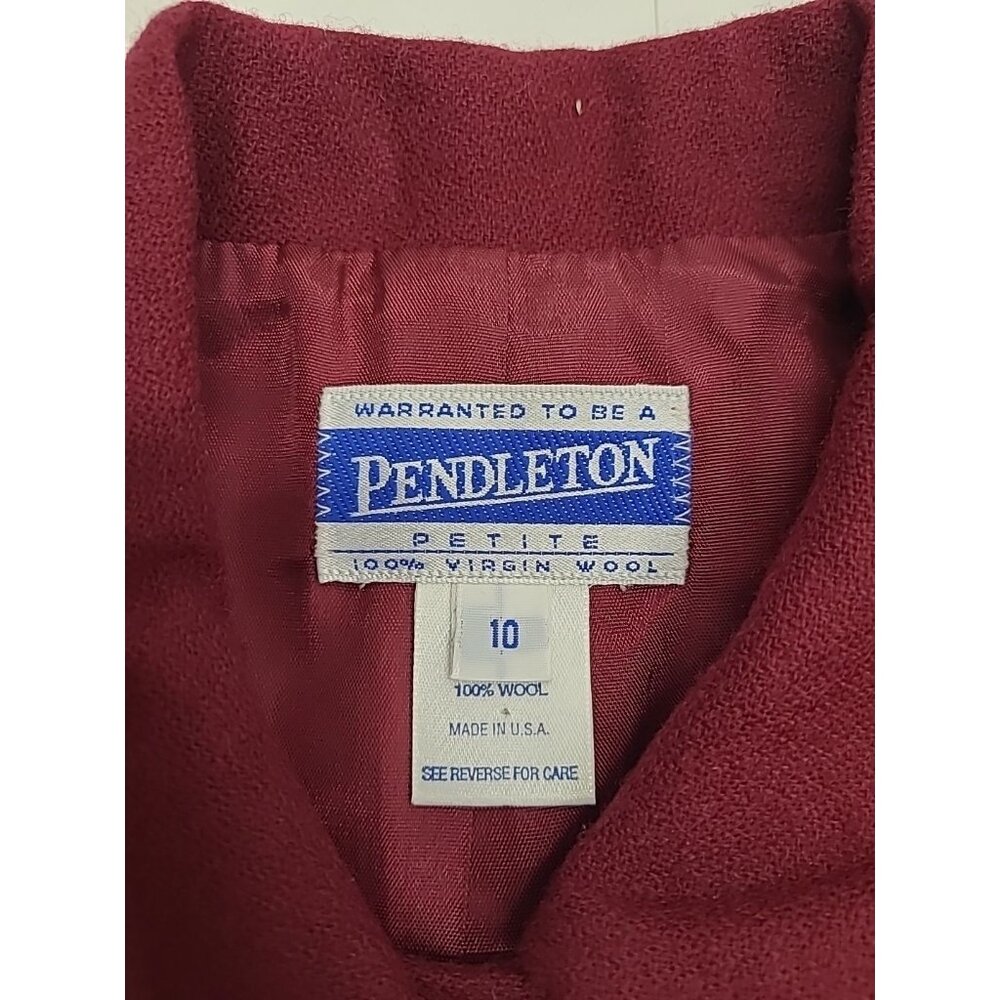Vintage Pendleton Suit Set Women's 100% Virgin Wool Maroon Red - Picture 8 of 13